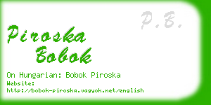 piroska bobok business card